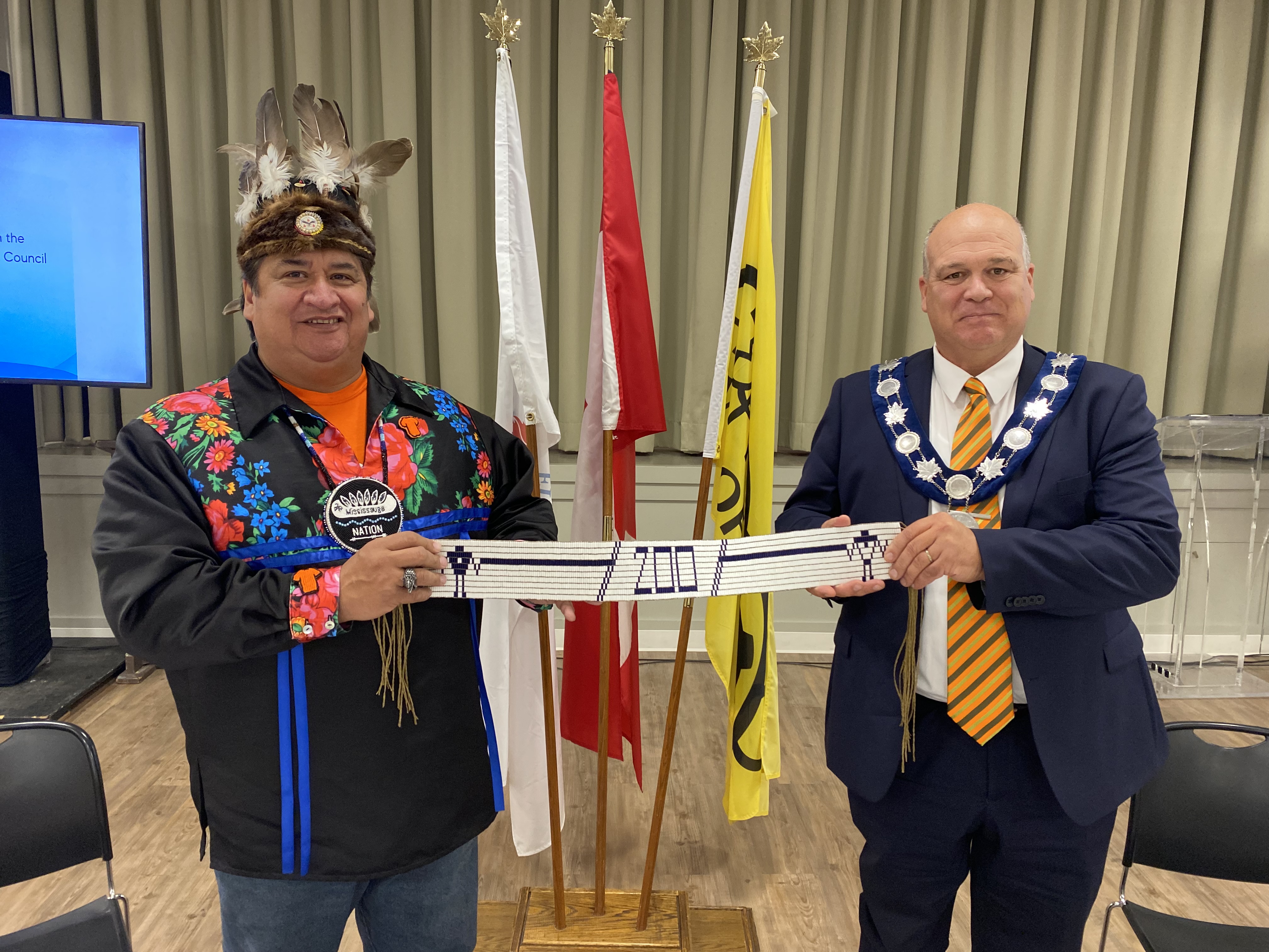 Chief Stacey Laforme and Mayor Allan Thompson