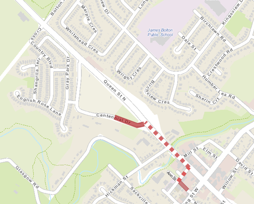 Bolton Road Closure Map - Remembrance Day Service