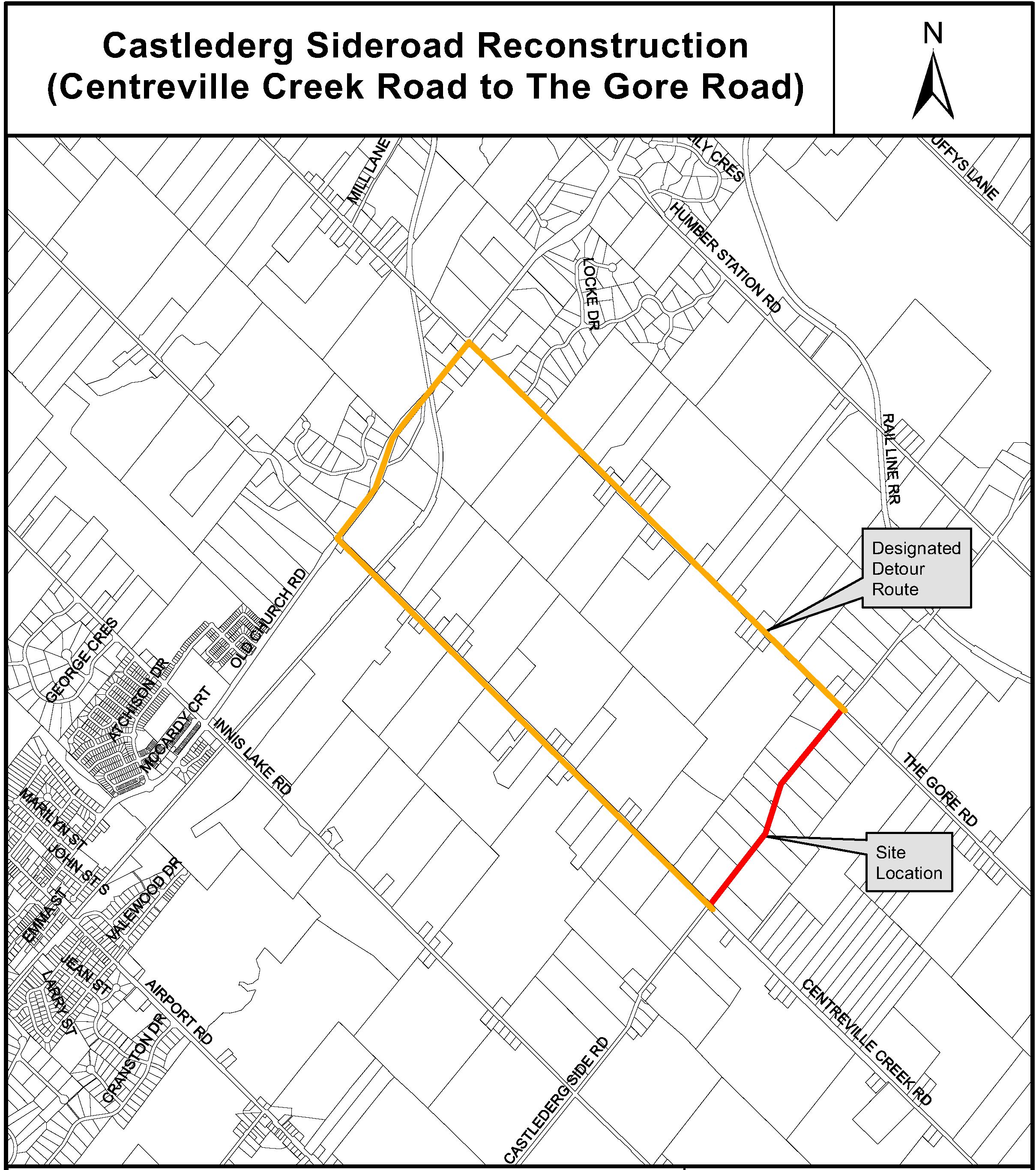Location map of Castlederg Sideroad construction