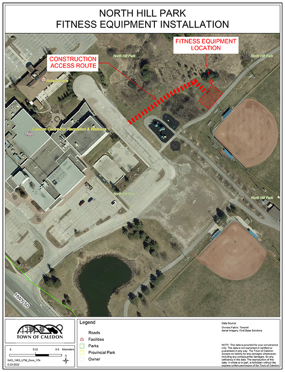 North Hill Park fitness equipment location