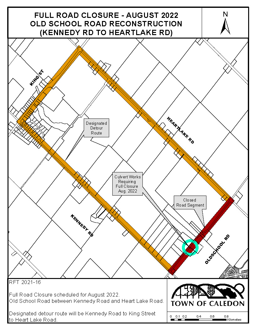 old school road closure for August 