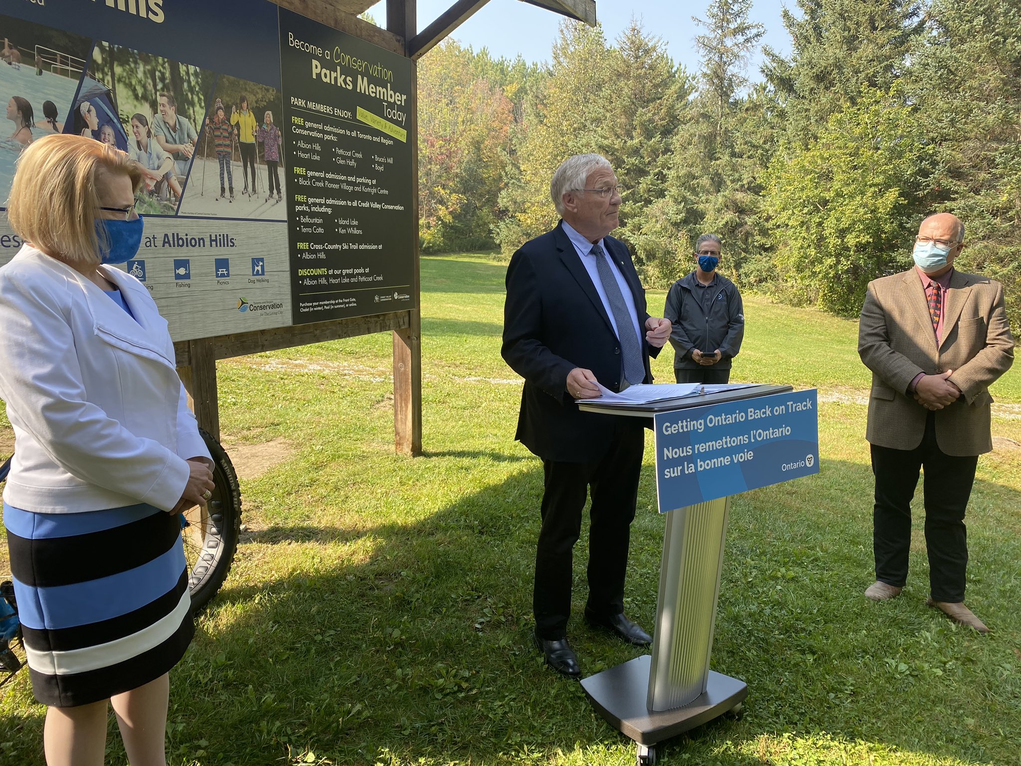 RED announcement by Minister Ernie Hardeman with Minister Sylvia Jones and Mayor Thompson