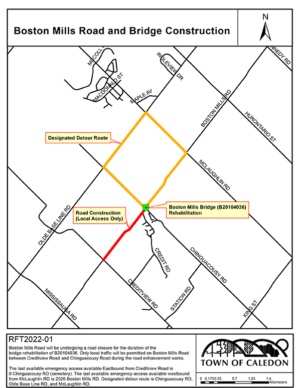 Boston Mills Road and Bridget Construction map