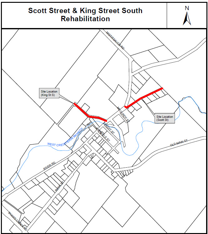 Location map for road work