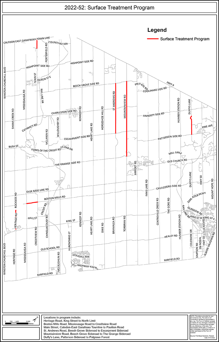 Surface Treatment Program location map