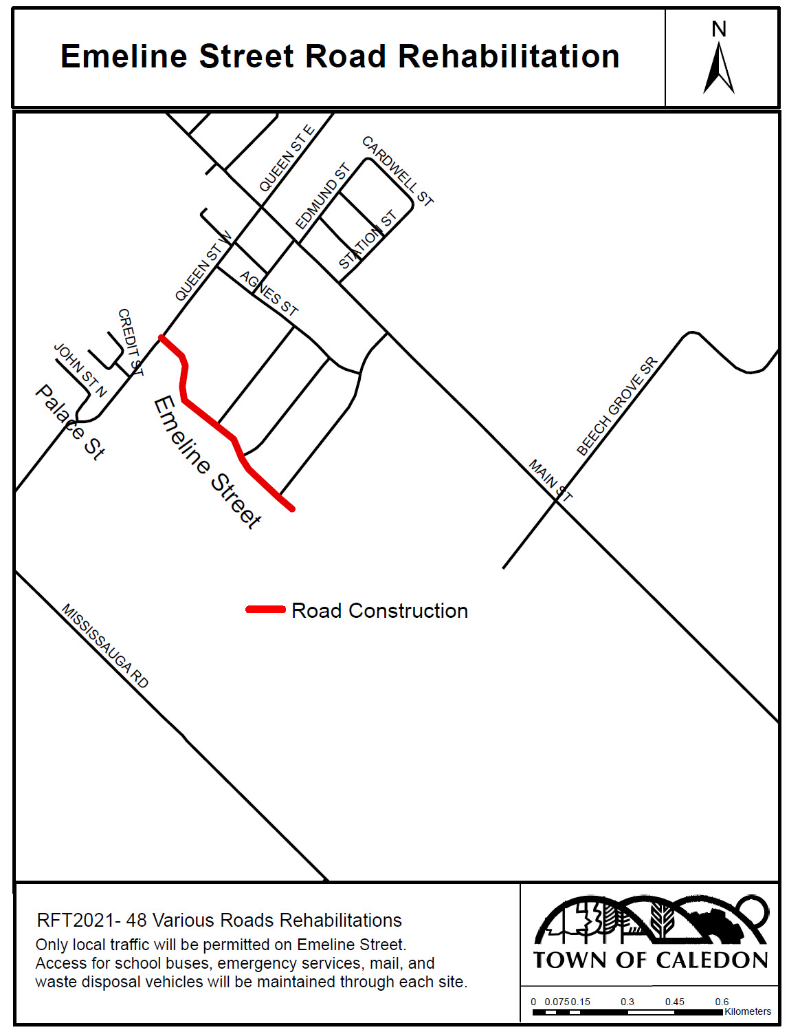 Emeline Street map