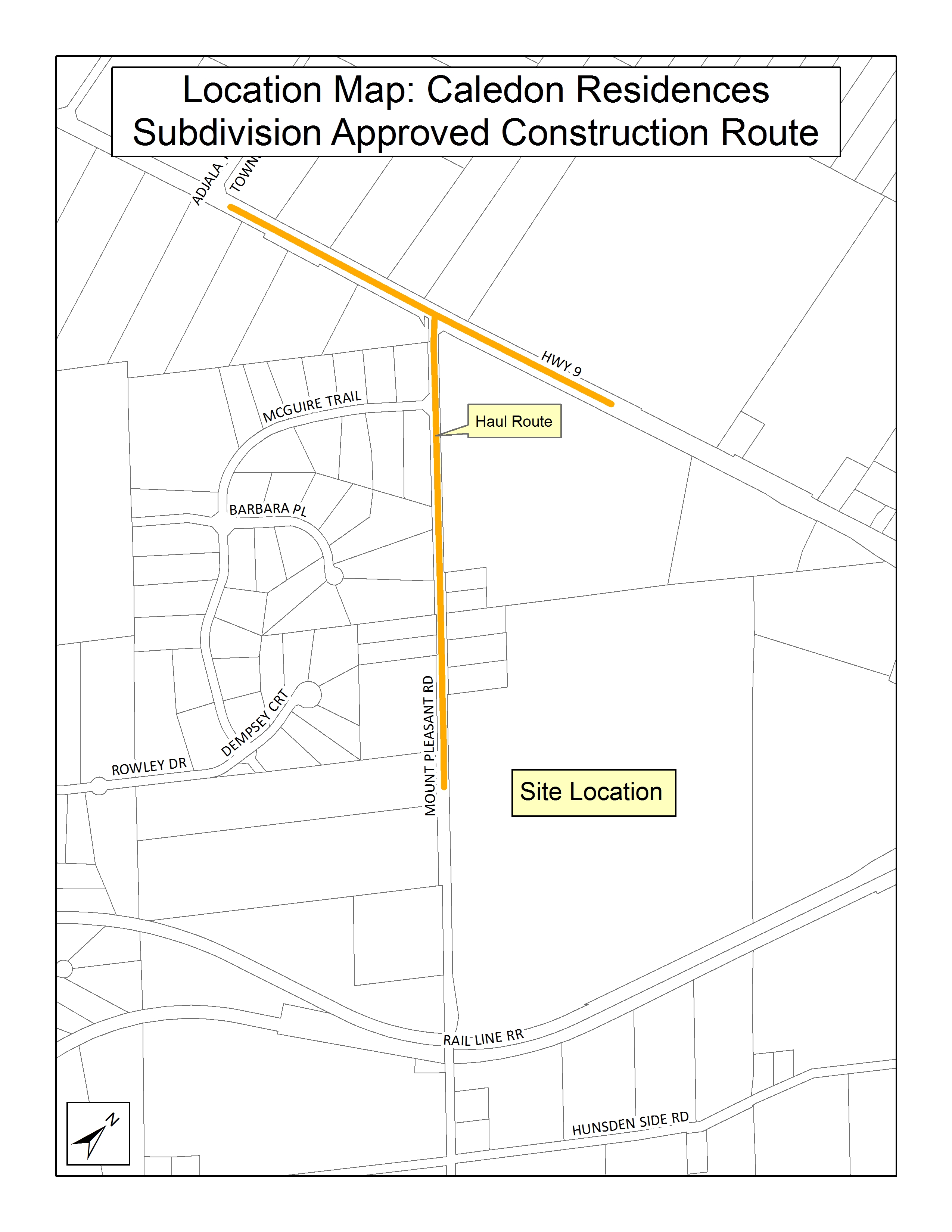 New Subdivision – Construction Route