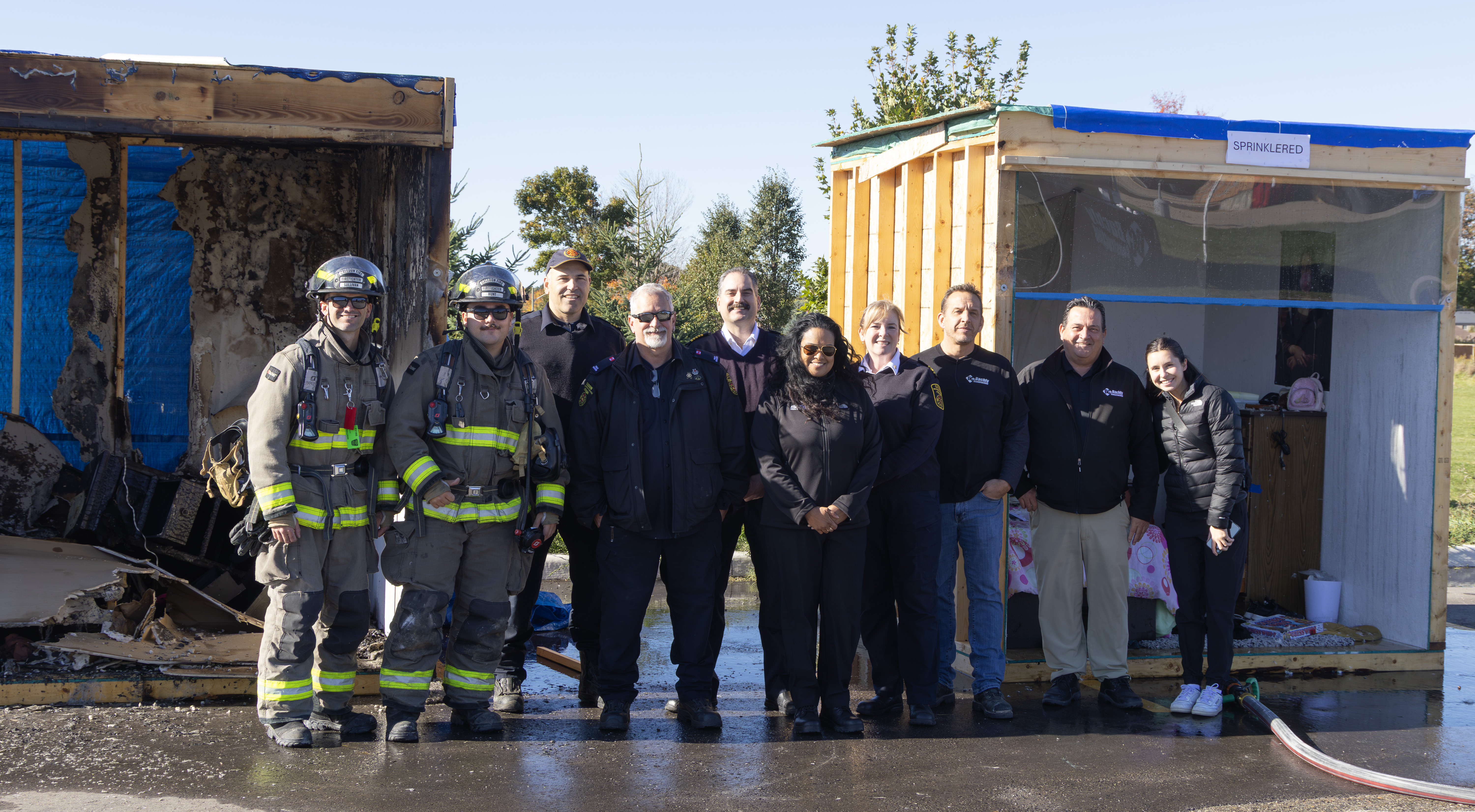 Representation from Town of Caledon and Bachly Construction post for a photo