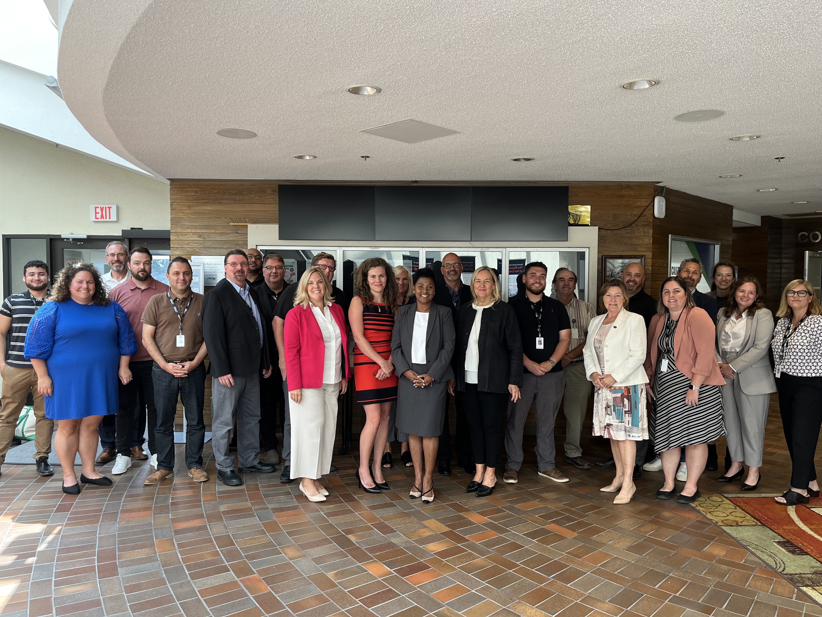 Town of Caledon Council, Staff and WCCD representatives posing for a photo