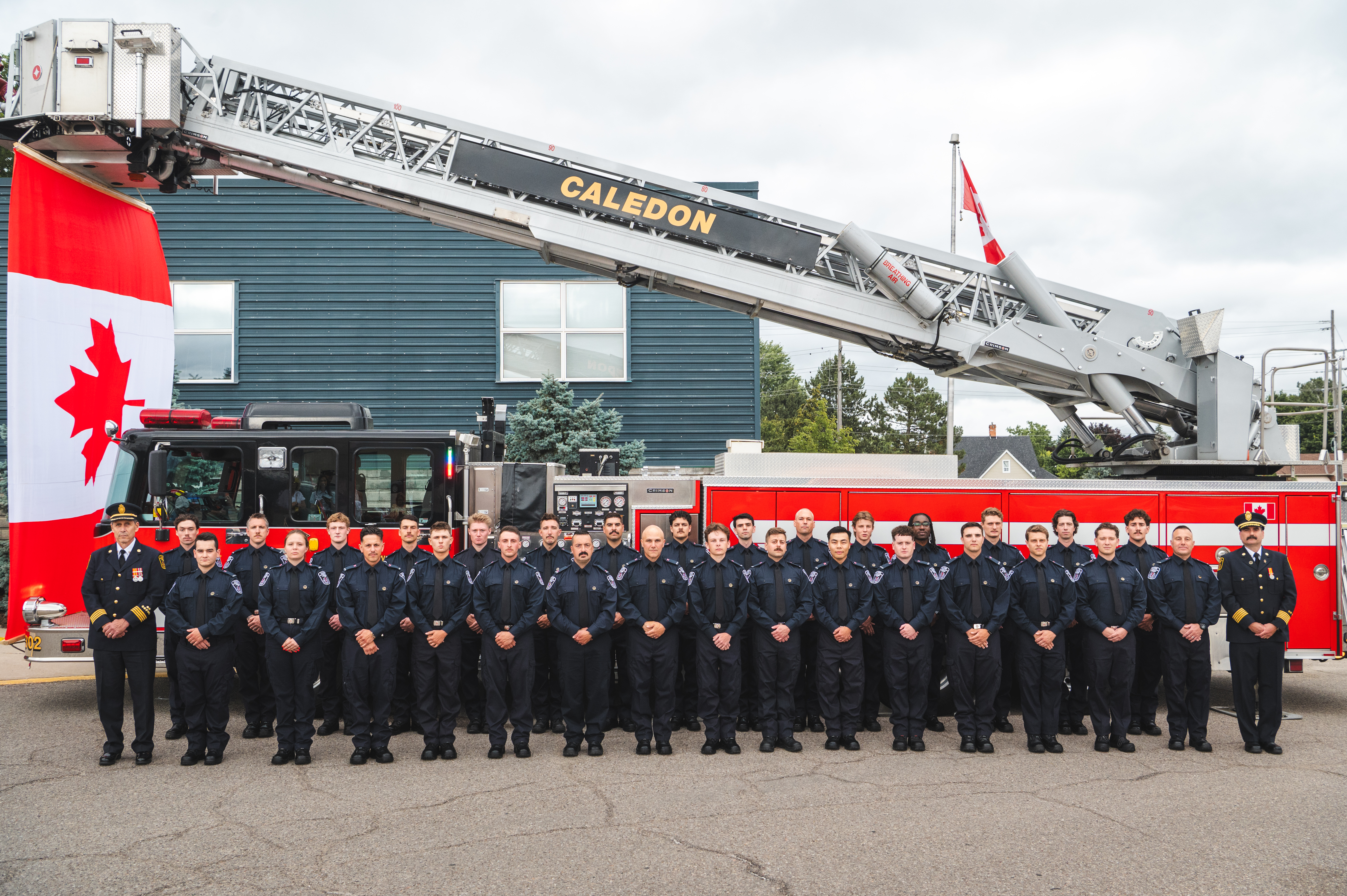 Caledon Fire and Emergency Services Volunteer Firefighter graduating class of 2025.