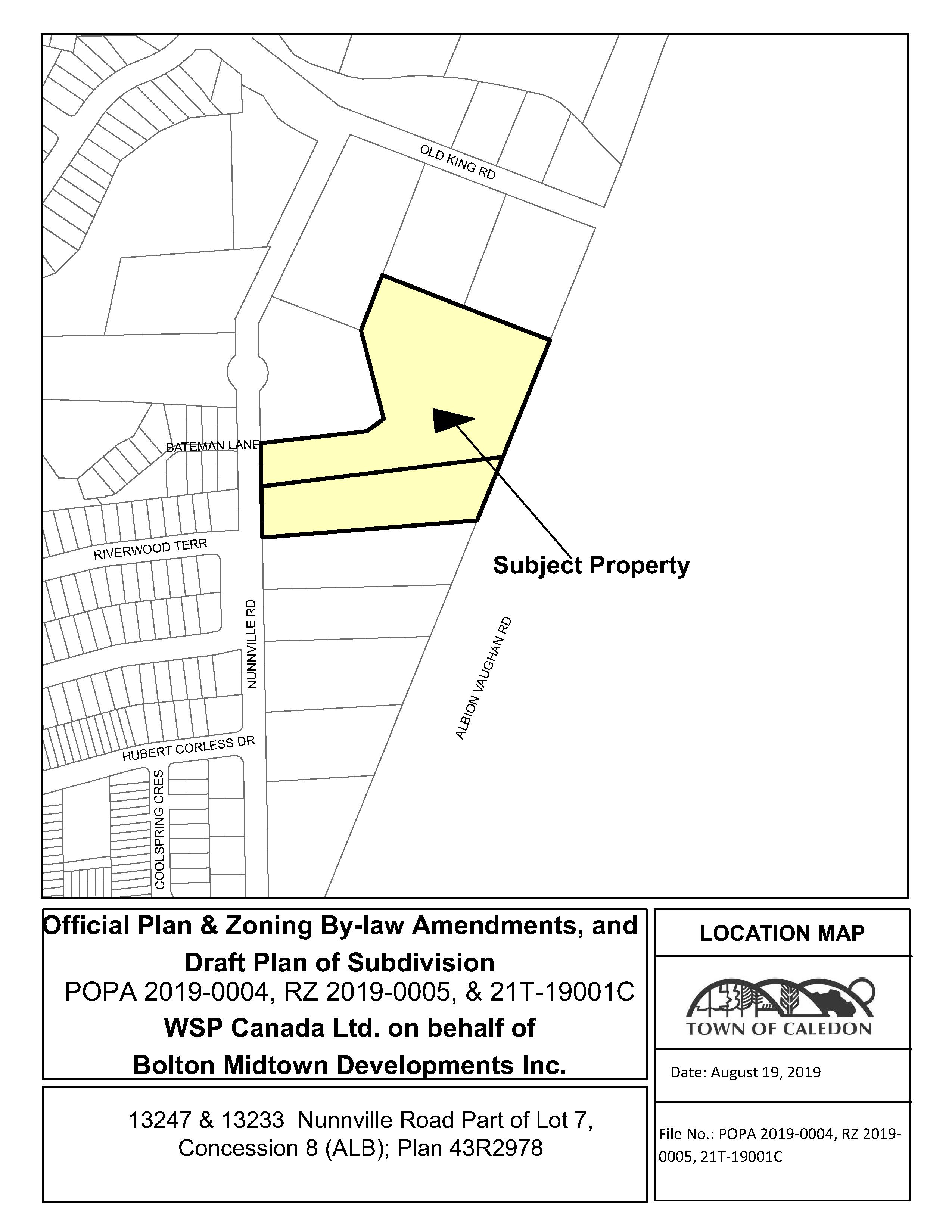 Map of Subject Property at 13233 and 13247 Nunnville Road