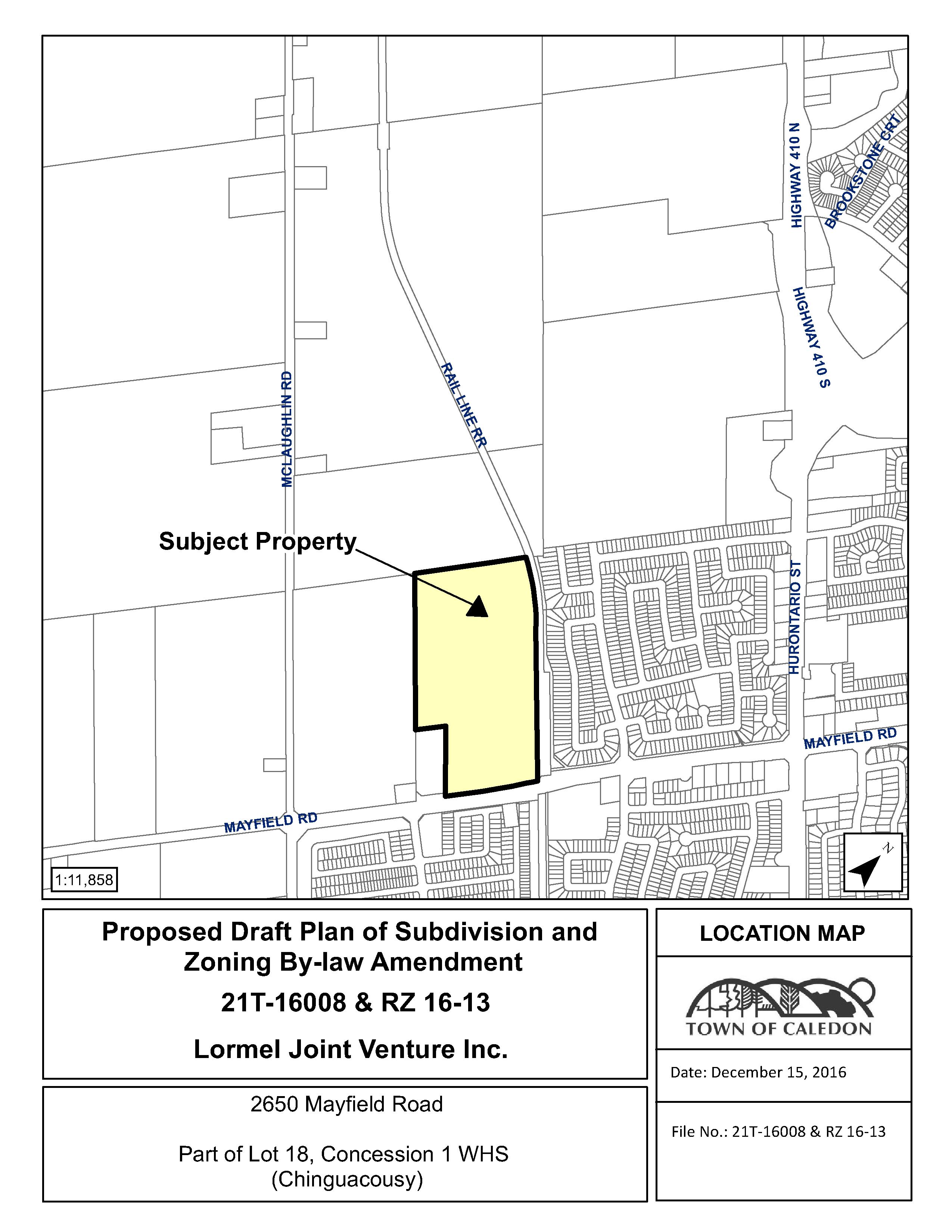 Map of Subject Property at 2650 Mayfield