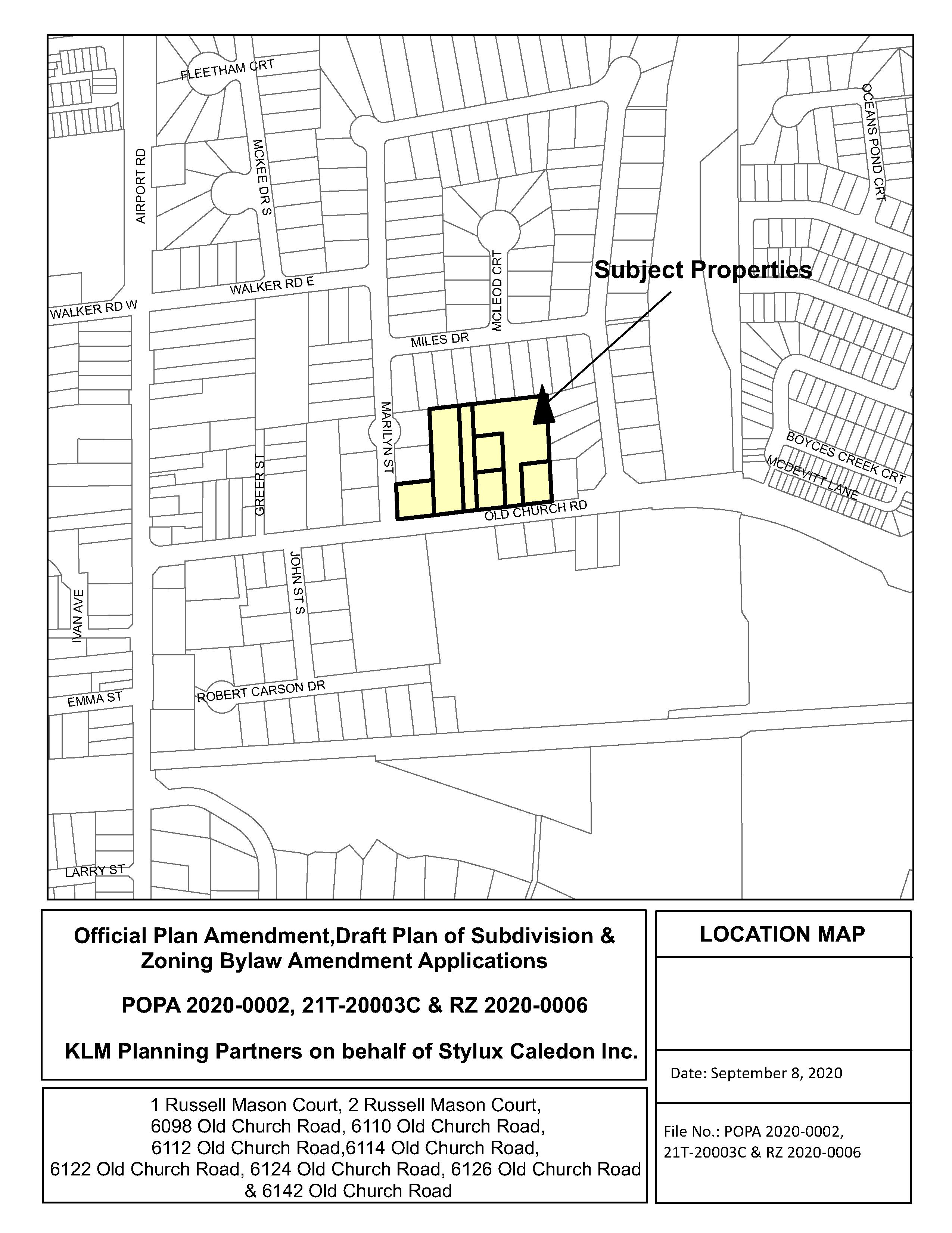 Map of Subject Property at 6098 -6124 Old Church Road