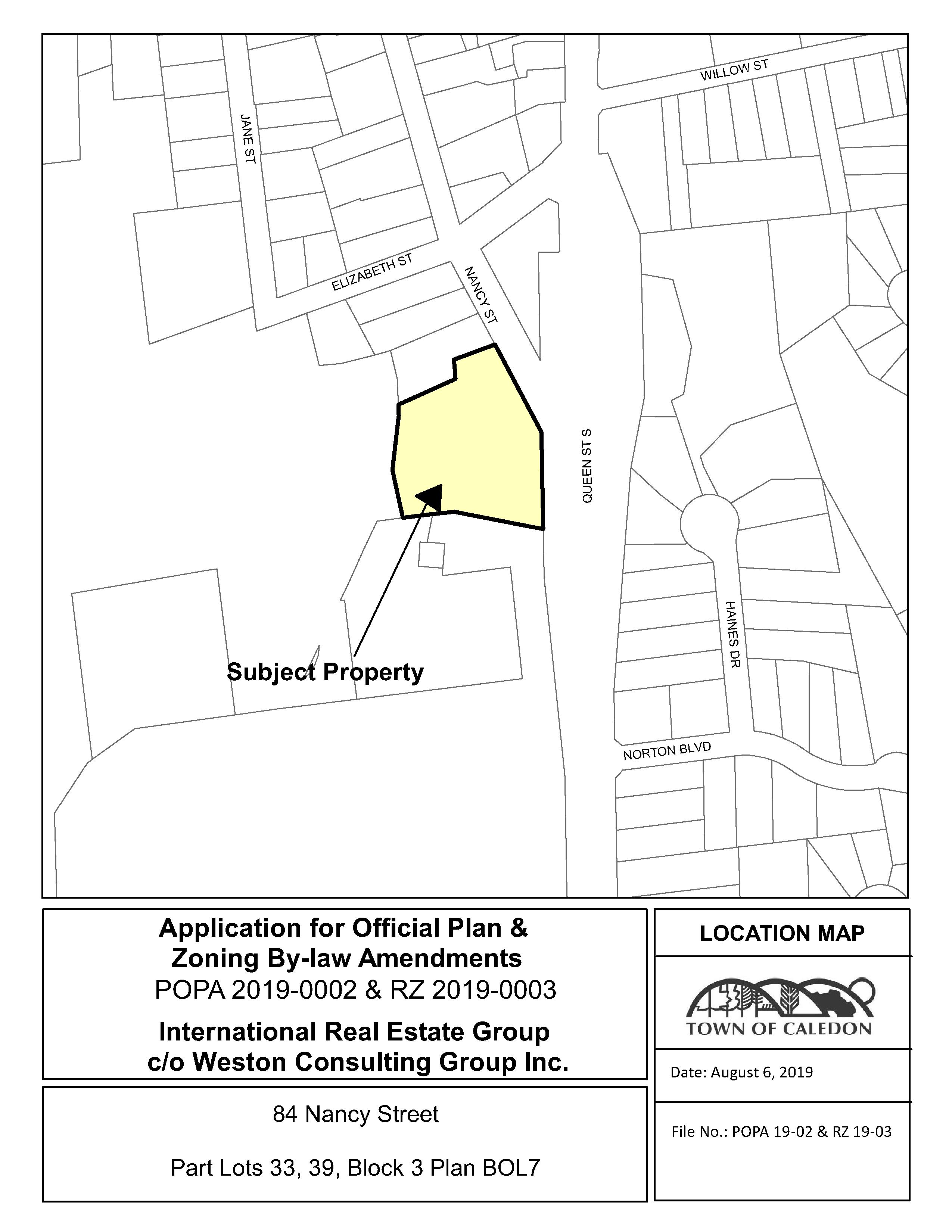 Map of Subject Property at 84 Nancy Street