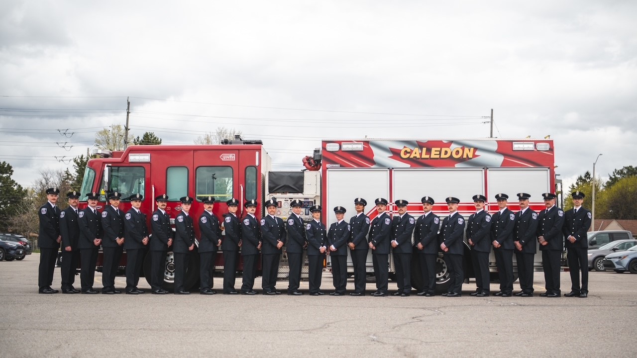 Caledon Fire and Emergency Services 2026 full-time recruit class.