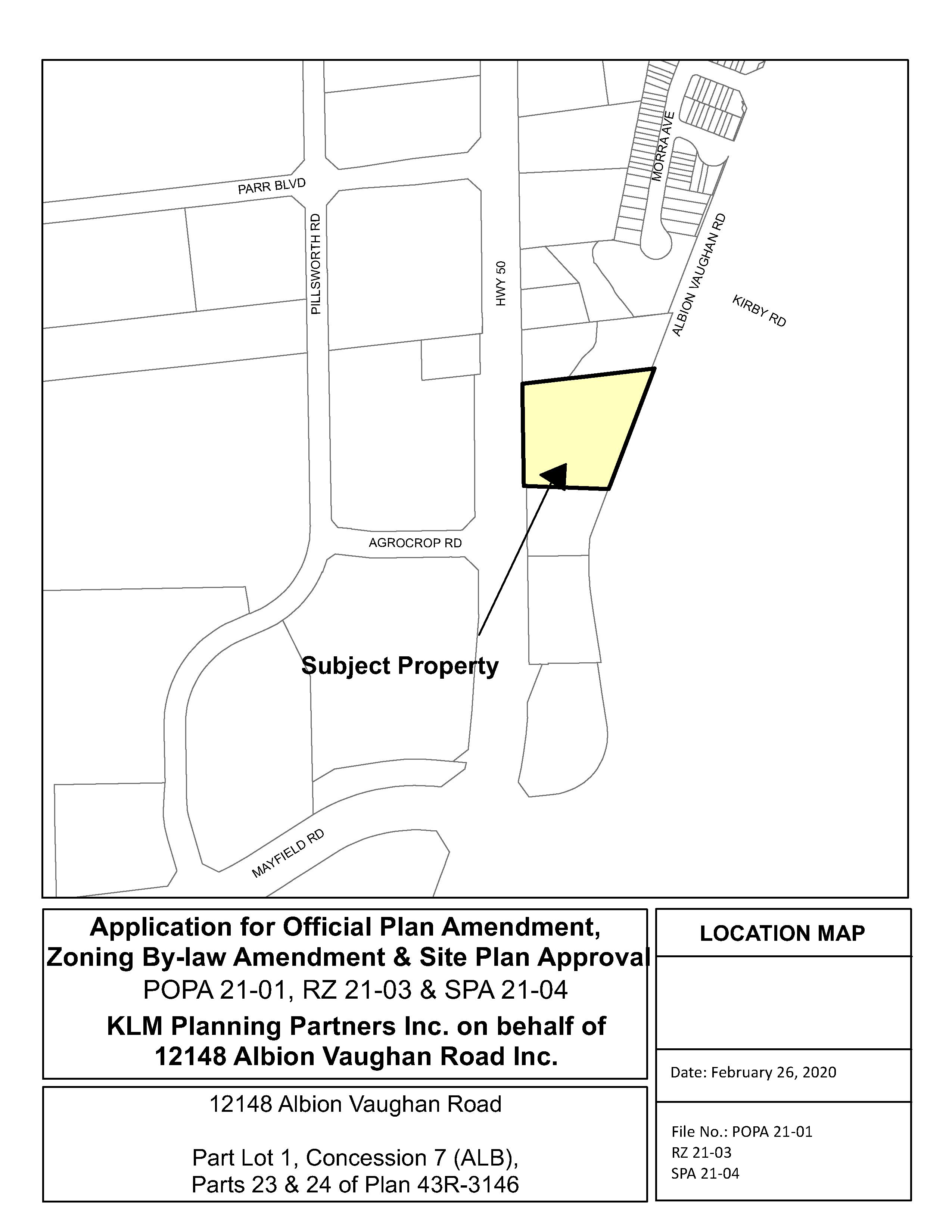 Location Map of 12148 Albion Vaughan Road