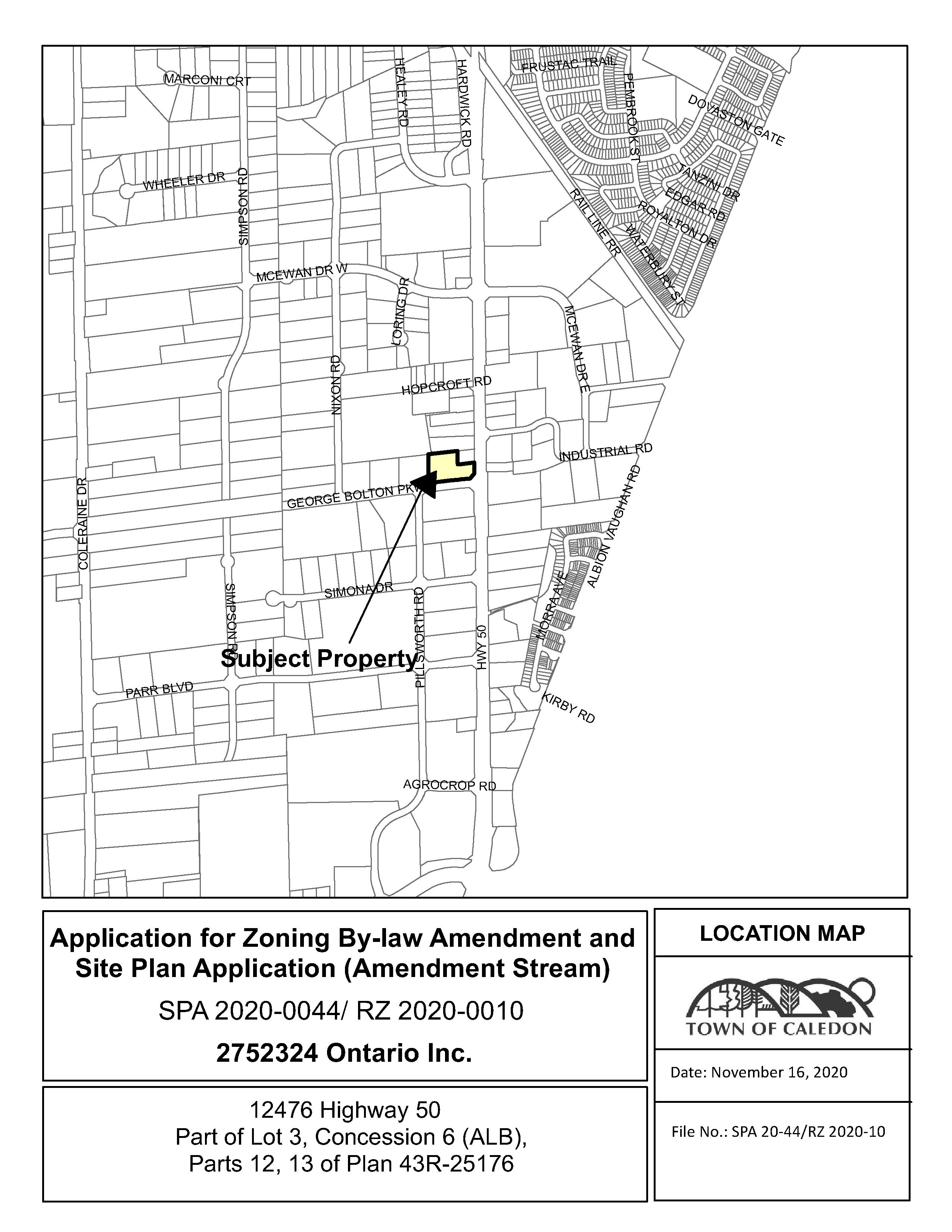 Map of Subject Property at 12476 Highway 50