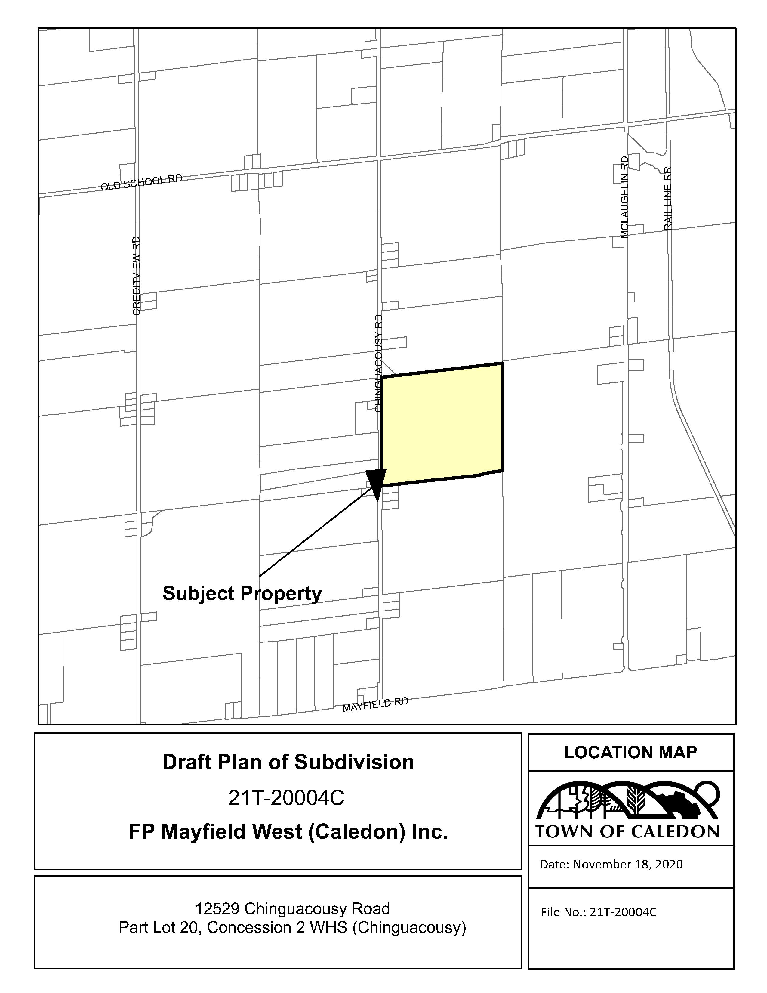 Map of Subject property at 12529 Chinguacousy Road