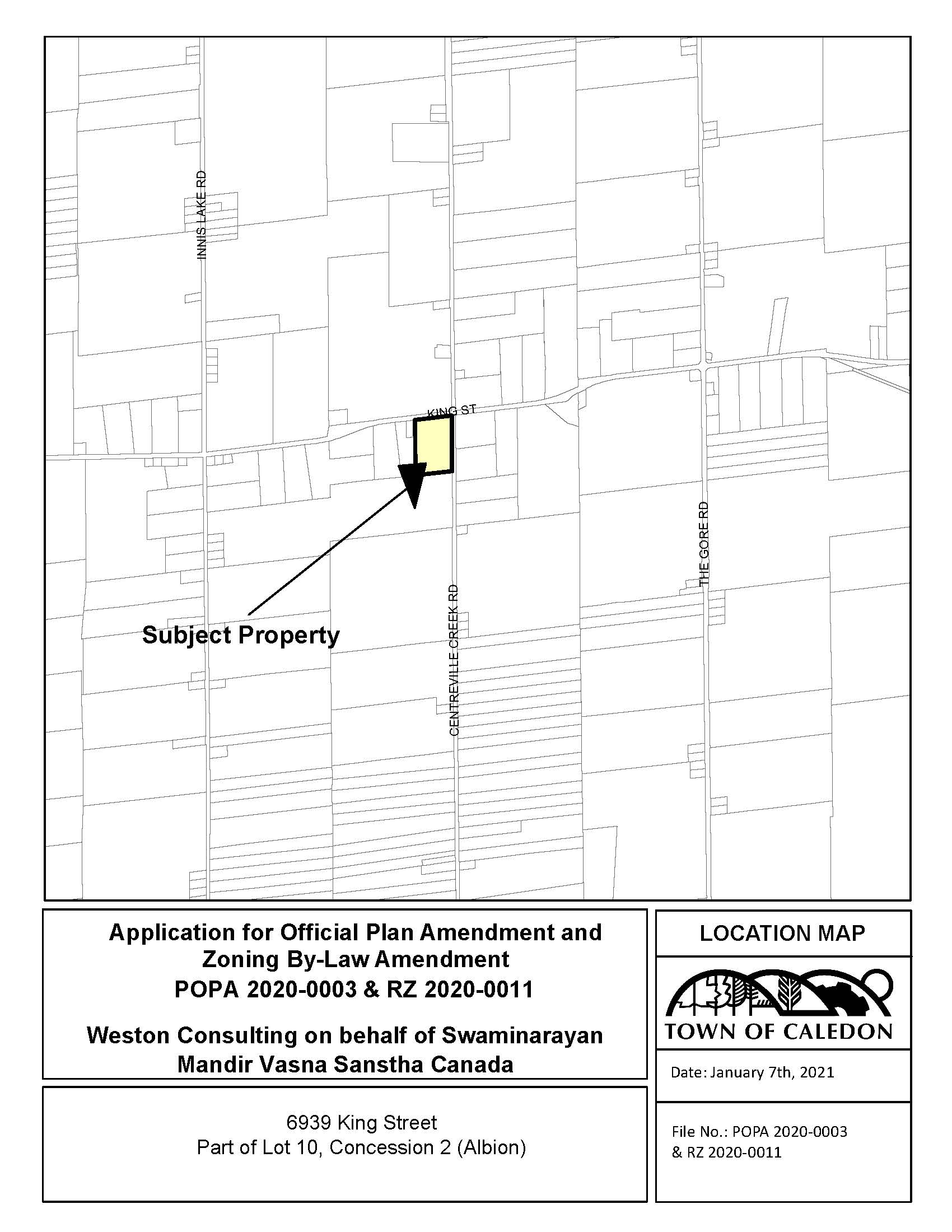 Map of Subject Property at 6939 King Street