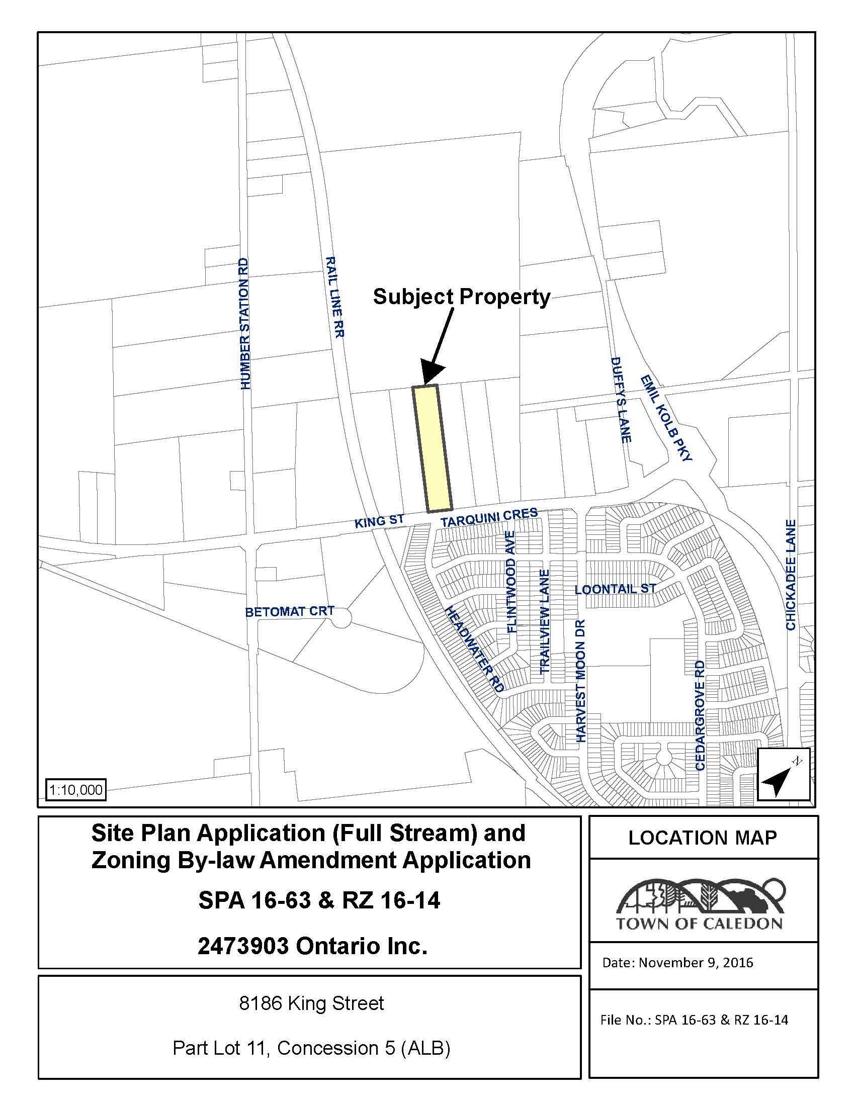 Map of Subject Property at 8186 King Street