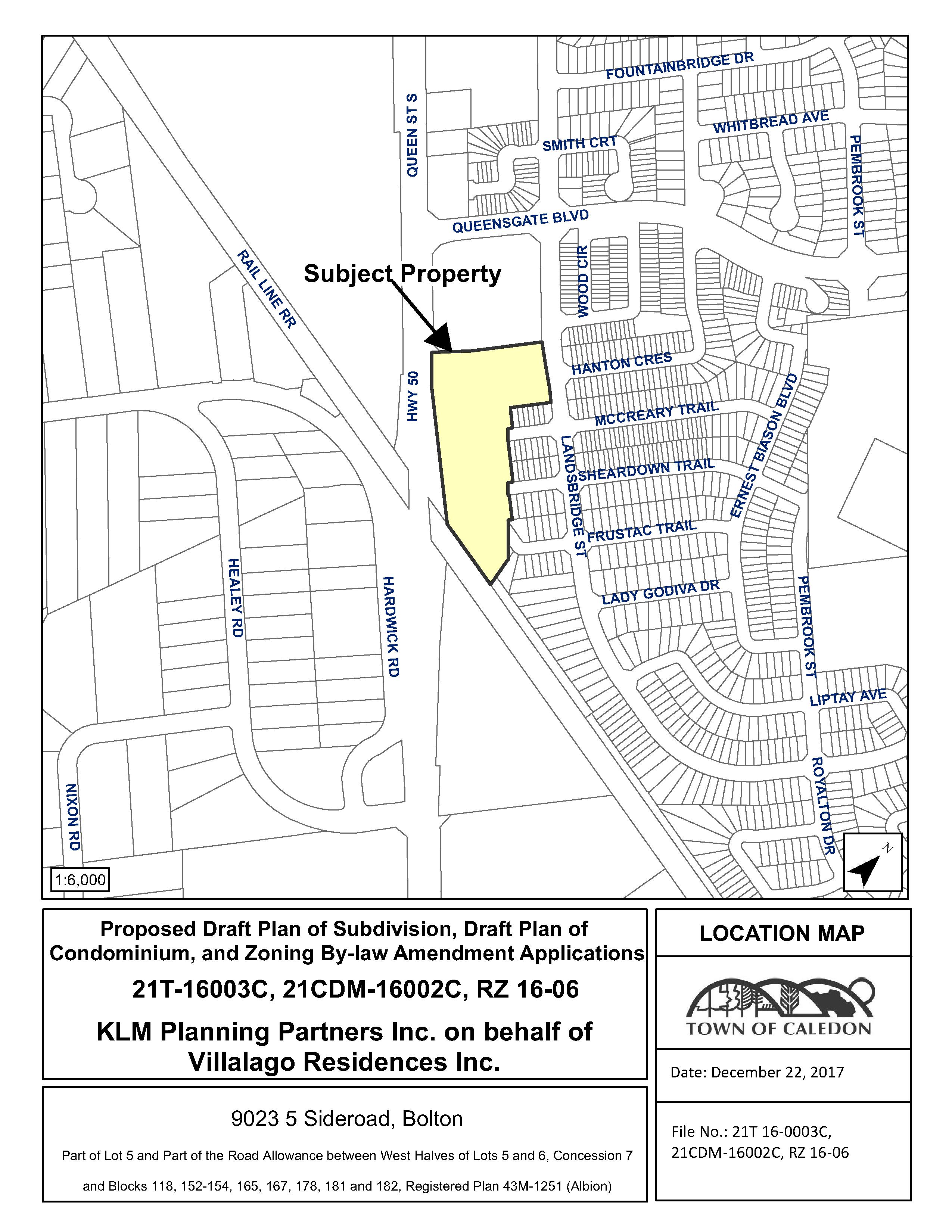 Map of Subject property at 9023 Fifth Sideroad