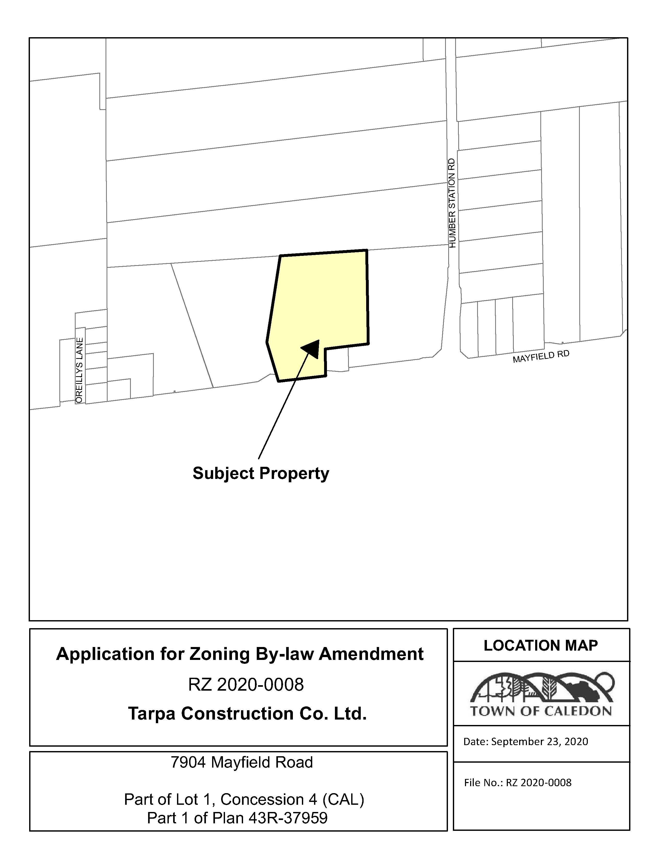 Map of Subject Property 7904 Mayfield Road