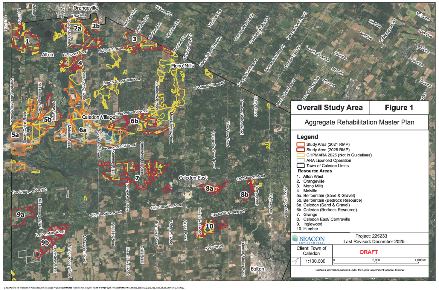 Map of  the overview of the 2021 RMP and the 2026 RMP study areas