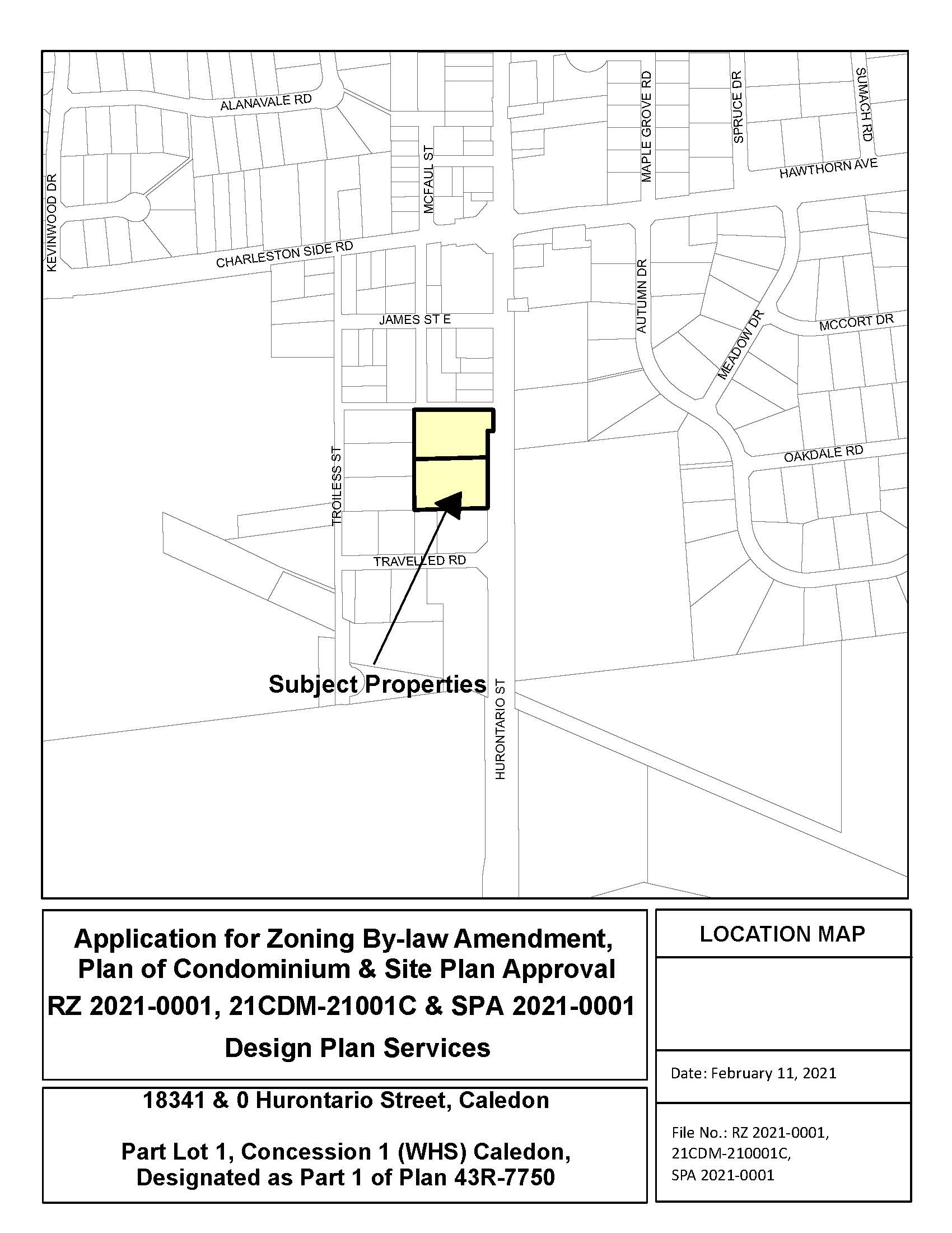 Map of Subject Property at 0 and 18314 Hurontario Street