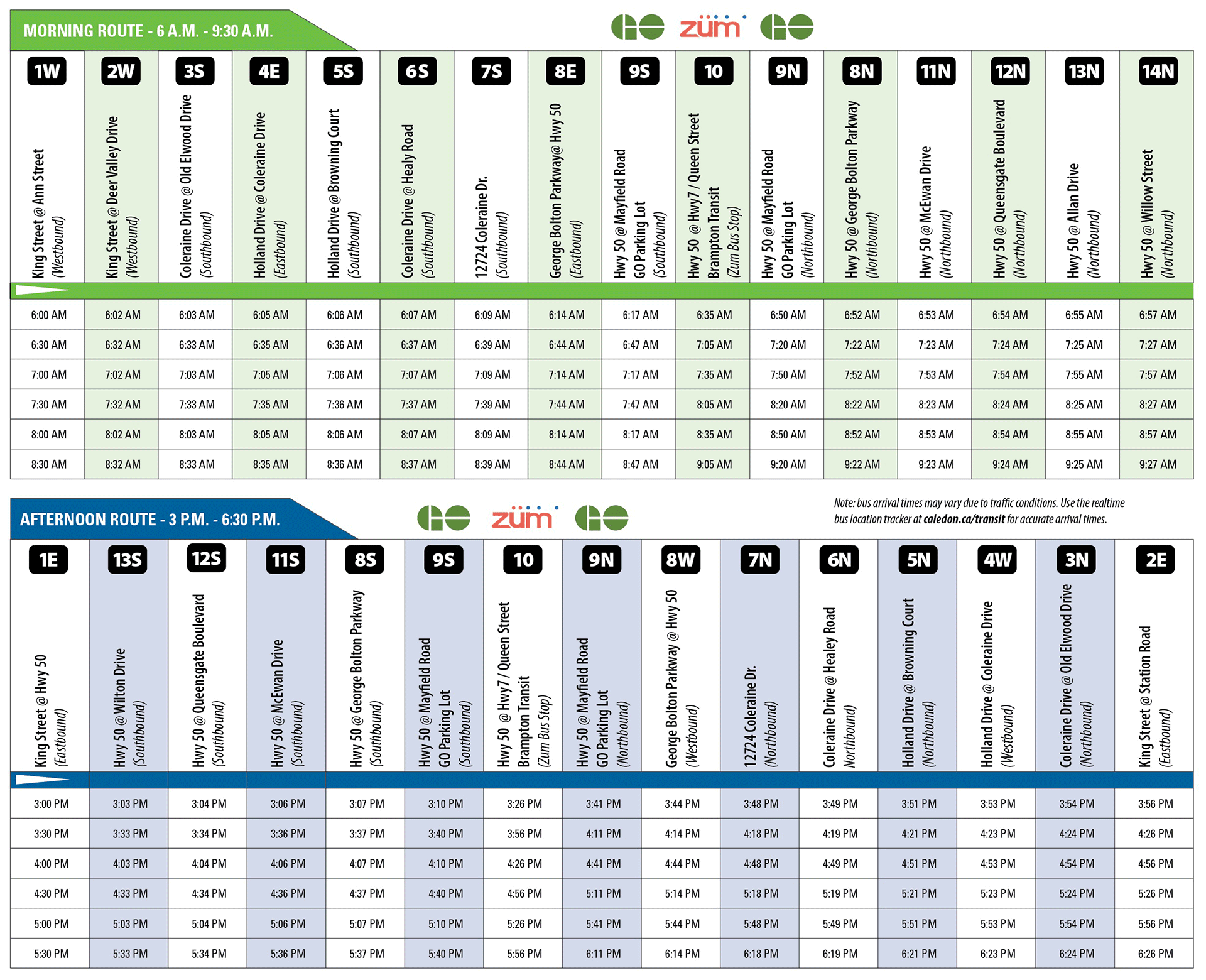 Bolton Line Schedule